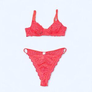 Hot Pink Lace Lingerie Set